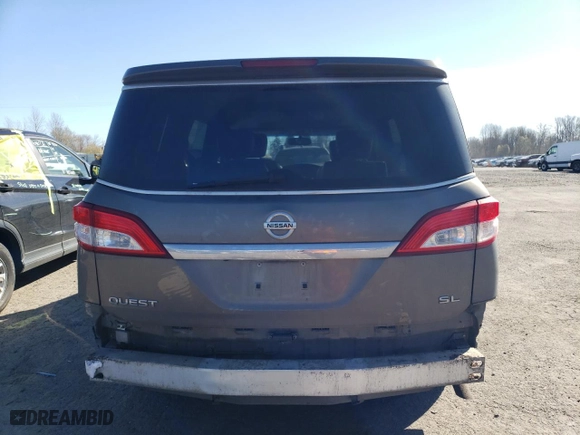 2015 Nissan Quest S with VIN JN8AE2KP9F9130136, listed as a Copart auction lot 46804344 with 139,752 mi miles and Salvage Title. Bid and sale history available at carsss.com. Image 6.