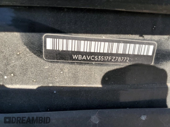 2007 BMW 3 Series 328i with VIN WBAVC53517FZ78772, listed as a Copart auction lot 67084735 with Not provided miles and Salvage title. Bid and sale history available at DreamBid. Image 13.