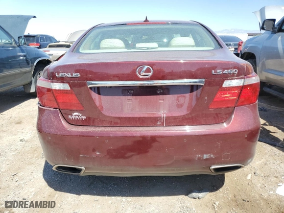 2008 Lexus LS 460 with VIN JTHBL46FX85064076, listed as a Copart auction lot 71107124 with 186,076 mi miles and Salvage Title. Bid and sale history available at carsss.com. Image 6.