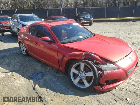 2004 Mazda RX-8 with VIN JM1FE173640127536, listed as a Copart auction lot 45384075 with 107,394 mi miles and Salvage Title. Bid and sale history available at carsss.com. Image 4.