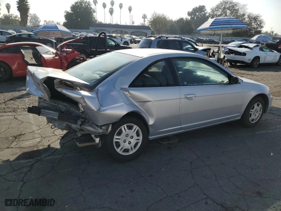 2002 Honda Civic LX with VIN 1HGEM21582L070249, listed as a Copart auction lot 86905734 with 157,554 mi miles and Salvage Title. Bid and sale history available at carsss.com. Image 3.