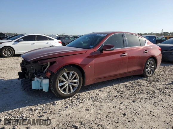 2015 Infiniti Q50 Premium with VIN JN1BV7AP1FM356654, listed as a Copart auction lot 51556495 with 136,867 mi miles and Salvage Title. Bid and sale history available at carsss.com. Image 1.