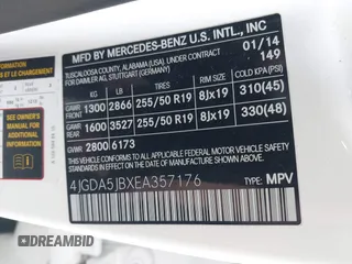 2014 Mercedes-Benz M 350 с VIN 4JGDA5JBXEA357176, выставлен на аукционе IAAI как лот 42289923 с пробегом 192 886 миль миль и . История ставок и продаж доступна на DreamBid. Изображение 9.