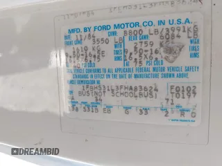 1985 Ford Econoline Cargo with VIN 1FBHS31L3FHA83624, listed as a IAAI auction lot 41987555 with 2,242 mi miles and . Bid and sale history available at DreamBid. Image 9.
