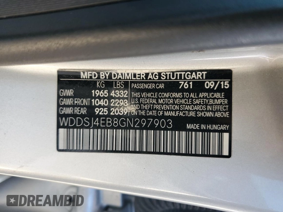 2016 Mercedes-Benz CLA 250 z VIN WDDSJ4EB8GN297903, wystawiony jako Copart lot #55643665 z przebiegiem 175 295 mil mil oraz Szkoda całkowita • Salvage title. Historia ofert i sprzedaży dostępna na DreamBid. Obrazek 12.