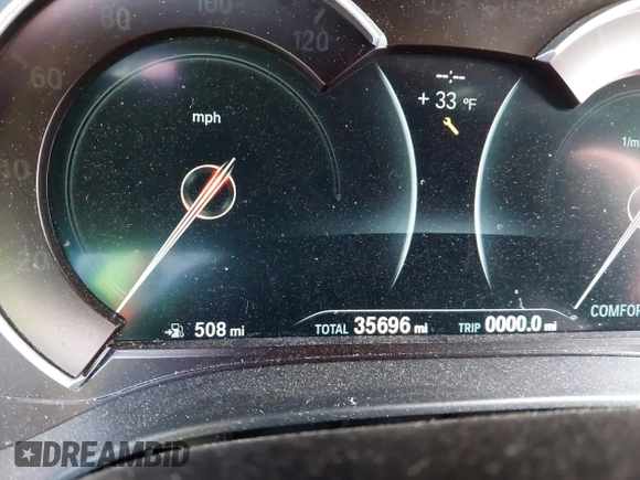 2019 BMW 5 Series 530i xDrive with VIN WBAJA7C57KWC77780, listed as a IAAI auction lot 41511124 with 35,696 mi miles. Bid and sale history available at carsss.com. Image 15.