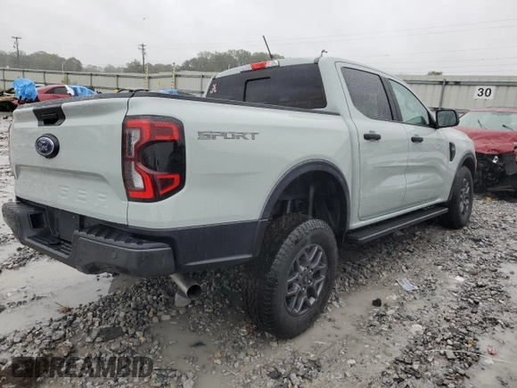 2024 Ford Ranger XLT with VIN 1FTER4GH1RLE18433, listed as a Copart auction lot 80847634 with 6,329 mi miles and Salvage Title. Bid and sale history available at DreamBid. Image 3.