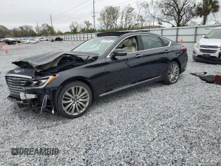 2018 Genesis G80 5.0L Ultimate with VIN KMHGN4JF7JU216279, listed as a Copart auction lot 42200505 with 52,514 mi miles and Salvage Title. Bid and sale history available at carsss.com. Image 1.