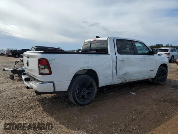 2022 Ram 1500 Big Horn with VIN 1C6RREMTXNN382389, listed as a Copart auction lot 89004415 with 28,697 mi miles and Salvage Title. Bid and sale history available at carsss.com. Image 3.