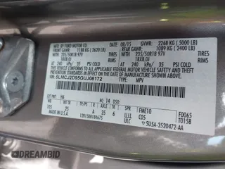 2016 Lincoln MKC Select with VIN 5LMCJ2D95GUJ08172, listed as a IAAI auction lot 41504279 with 73,425 mi miles and . Bid and sale history available at DreamBid. Image 9.