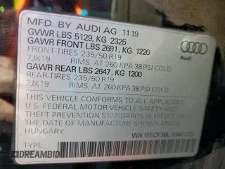 2020 Audi Q3 S line Premium Plus with VIN WA1EECF36L1040120, listed as a Copart auction lot 52399825 with 86,757 mi miles and Salvage title. Bid and sale history available at DreamBid. Image 13.