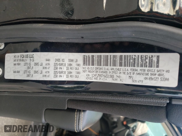 2017 Jeep Cherokee Altitude с VIN 1C4PJMAS7HW531983, выставлен на аукционе Copart как лот 55835855 с пробегом 111 511 миль миль и Списание • Salvage title. История ставок и продаж доступна на DreamBid. Изображение 13.