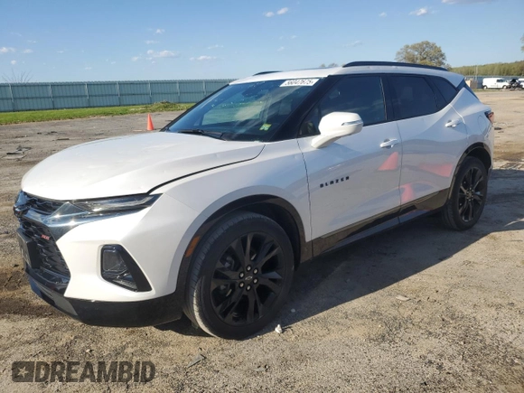 2020 Chevrolet Blazer RS z VIN 3GNKBKRS7LS693835, wystawiony jako Copart lot #56047675 z przebiegiem 62 752 mil mil oraz Szkoda całkowita • Salvage title. Historia ofert i sprzedaży dostępna na DreamBid. Obrazek 1.