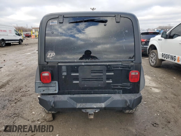 2002 Jeep Wrangler Sport with VIN 1J4FA49S22P751916, listed as a Copart auction lot 43386935 with 0 mi miles and Non Repairable. Bid and sale history available at carsss.com. Image 6.