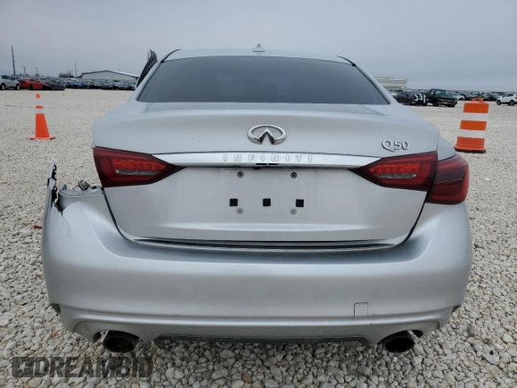 2020 Infiniti Q50 Luxe with VIN JN1EV7AP9LM207806, listed as a Copart auction lot 46036605 with 45,301 mi miles and Salvage Title. Bid and sale history available at DreamBid. Image 6.