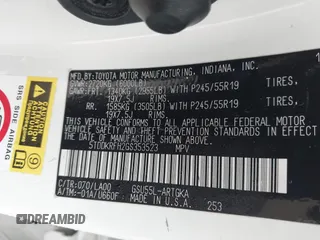 2016 Toyota Highlander Limited with VIN 5TDDKRFH2GS353523, listed as a IAAI auction lot 42440458 with 149,977 mi miles and . Bid and sale history available at DreamBid. Image 9.