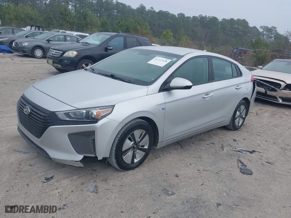 2019 Hyundai Ioniq Hybrid Blue with VIN KMHC65LC3KU118095, listed as a IAAI auction lot 41717628 with 101,787 mi miles. Bid and sale history available at carsss.com. Image 18.