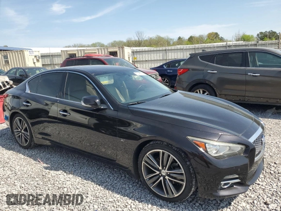 2014 Infiniti Q50 Sport with VIN JN1BV7AP5EM676333, listed as a Copart auction lot 51488305 with 229,972 mi miles and Clean Title. Bid and sale history available at DreamBid. Image 4.