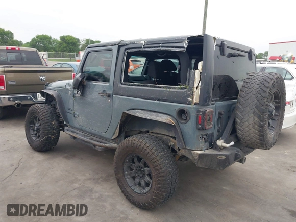 2015 Jeep Wrangler Sport with VIN 1C4GJWAG7FL585631, listed as a IAAI auction lot 41943582 with 88,649 mi miles and . Bid and sale history available at DreamBid. Image 3.