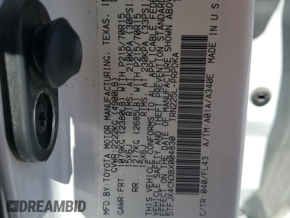 2011 Toyota Tacoma with VIN 5TFJX4CN3BX004830, listed as a Copart auction lot 73426274 with 241,833 mi miles and Clean title. Bid and sale history available at DreamBid. Image 12.