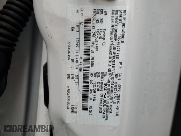 2018 Ford C-Max SE z VIN 1FADP5AU0JL105459, wystawiony jako Copart lot #48060644 z przebiegiem 51 623 mil mil oraz Szkoda całkowita • Salvage title. Historia ofert i sprzedaży dostępna na DreamBid. Obrazek 12.