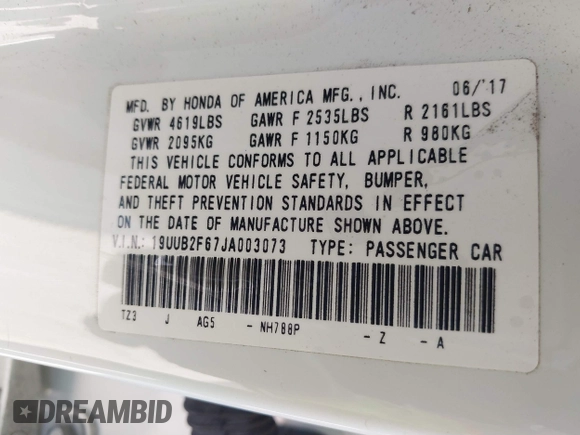 2018 Acura TLX w/A-SPEC Pkg with VIN 19UUB2F67JA003073, listed as a IAAI auction lot 41604080 with 121,078 mi miles. Bid and sale history available at carsss.com. Image 9.