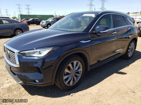 2022 Infiniti QX50 LUXE with VIN 3PCAJ5BBXNF115520, listed as a Copart auction lot 58223974 with 18,304 mi miles and Salvage Title. Bid and sale history available at carsss.com. Image 1.