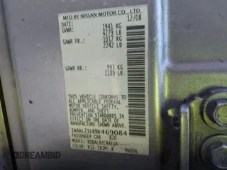 2009 Nissan Altima 2.5 SL with VIN 1N4AL21E89N469084, listed as a IAAI auction lot 41278967 with 246,149 mi miles. Bid and sale history available at carsss.com. Image 9.