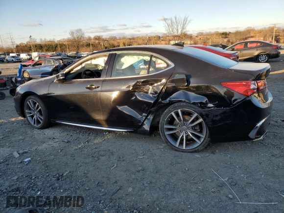 2020 Acura TLX w/Technology Pkg with VIN 19UUB2F49LA002850, listed as a Copart auction lot 83321444 with 49,890 mi miles and Salvage Title. Bid and sale history available at carsss.com. Image 2.