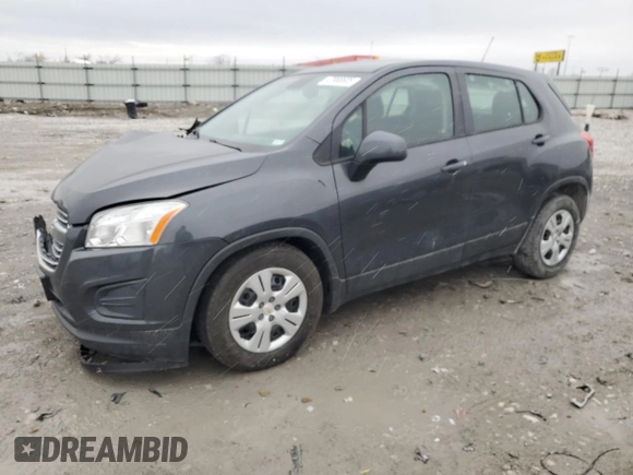 2016 Chevrolet Trax LS with VIN 3GNCJKSB1GL245561, listed as a Copart auction lot 47988605 with 260,028 mi miles and Salvage Title. Bid and sale history available at carsss.com. Image 1.