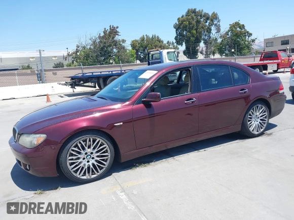 2007 BMW 7 Series 750Li with VIN WBAHN83527DT77312, listed as a IAAI auction lot 42571093 with 136,164 mi miles and . Bid and sale history available at DreamBid. Image 2.