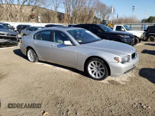 2002 BMW 7 Series 745i with VIN WBAGL63452DP50087, listed as a Copart auction lot 81040704 with Not Provided miles and Clean Title. Bid and sale history available at DreamBid. Image 4.