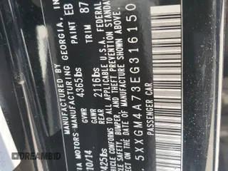 2014 Kia Optima LX with VIN 5XXGM4A73EG316150, listed as a Copart auction lot 55411865 with 239,020 mi miles and Salvage title. Bid and sale history available at DreamBid. Image 12.
