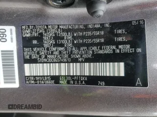 2016 Toyota Sienna XLE с VIN 5TDYK3DC8GS749610, выставлен на аукционе Copart как лот 57579215 с пробегом 167 554 миль миль и Списание • Salvage title. История ставок и продаж доступна на DreamBid. Изображение 13.