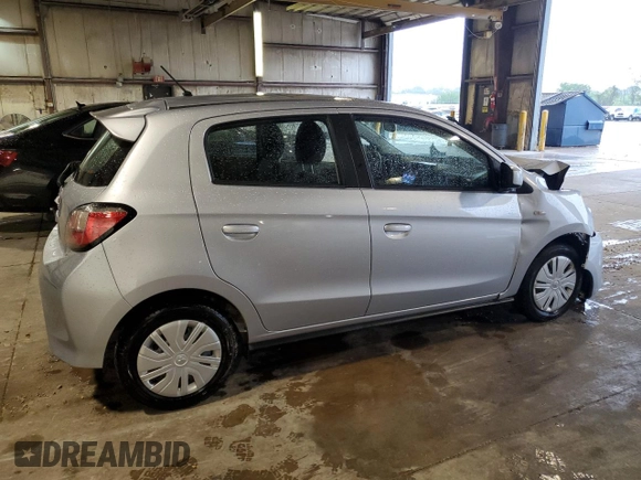 2024 Mitsubishi Mirage ES with VIN ML32AUHJ3RH017533, listed as a Copart auction lot 61968955 with 15,596 mi miles and Salvage title. Bid and sale history available at DreamBid. Image 3.