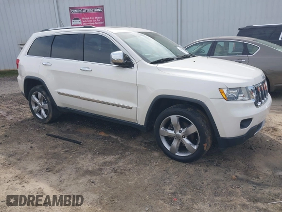 2012 Jeep Grand Cherokee Overland with VIN 1C4RJECT5CC362349, listed as a IAAI auction lot 41760221 with 218,350 mi miles. Bid and sale history available at carsss.com. Image 1.