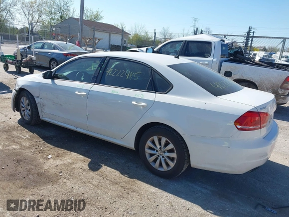 2013 Volkswagen Passat Wolfsburg Edition with VIN 1VWAH7A36DC099987, listed as a IAAI auction lot 42222485 with 106,318 mi miles and . Bid and sale history available at DreamBid. Image 3.