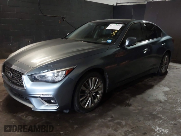 2019 Infiniti Q50 Luxe with VIN JN1EV7AR8KM591111, listed as a IAAI auction lot 41773860 with 87,027 mi miles and . Bid and sale history available at carsss.com. Image 2.