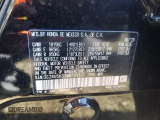 2021 Honda HR-V LX with VIN 3CZRU5H33MM734331, listed as a Copart auction lot 72170614 with 92,706 mi miles and Salvage Title. Bid and sale history available at carsss.com. Image 13.