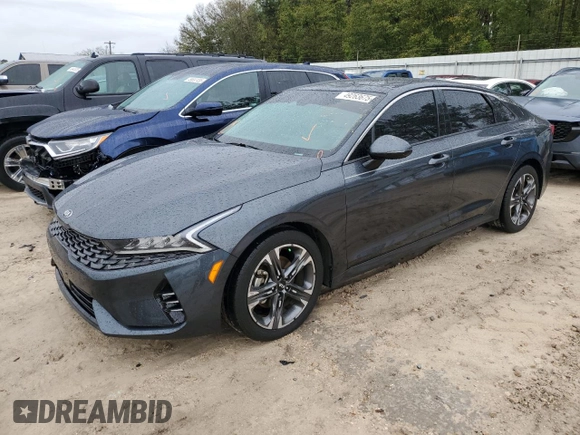 2021 Kia K5 EX with VIN 5XXG34J27MG002829, listed as a Copart auction lot 49263675 with 41,097 mi miles and Non Repairable. Bid and sale history available at carsss.com. Image 1.