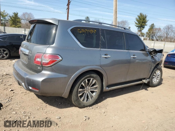 2020 Nissan Armada SL with VIN JN8AY2ND9L9108495, listed as a Copart auction lot 48424105 with 84,392 mi miles and Salvage Title. Bid and sale history available at carsss.com. Image 3.