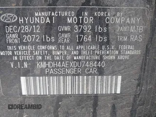 2013 Hyundai Elantra GLS z VIN KMHDH4AEXDU748440, wystawiony jako IAAI lot #42032398 z przebiegiem 146 636 mil mil oraz . Historia ofert i sprzedaży dostępna na DreamBid. Obrazek 9.