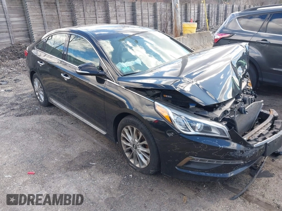 2015 Hyundai Sonata Limited with VIN 5NPE34AF3FH048224, listed as a IAAI auction lot 41857219 with 166,240 mi miles and . Bid and sale history available at carsss.com. Image 1.