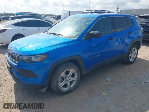 2023 Jeep Compass Sport with VIN 3C4NJDAN1PT509922, listed as a IAAI auction lot 42327048 with 26,598 mi miles and . Bid and sale history available at DreamBid. Image 17.
