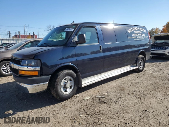 2014 Chevrolet Express Passenger LT z VIN 1GAZG1FG9E1197581, wystawiony jako Copart lot #76876634 z przebiegiem 41 840 mil mil oraz Szkoda całkowita • Salvage title. Historia ofert i sprzedaży dostępna na DreamBid. Obrazek 1.