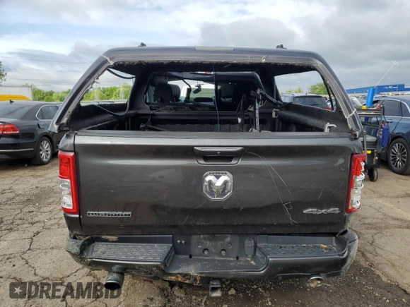 2022 Ram 1500 Big Horn with VIN 1C6SRFMT7NN155488, listed as a Copart auction lot 57314905 with 57,444 mi miles and Non repairable. Bid and sale history available at DreamBid. Image 6.