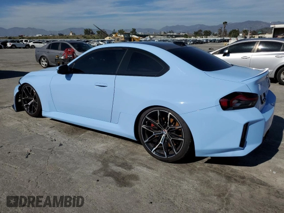 2023 BMW M2 with VIN 3MF13DM00P8D02558, listed as a Copart auction lot 50759045 with 5,531 mi miles and Salvage Title. Bid and sale history available at carsss.com. Image 2.
