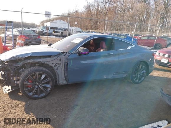 2022 Infiniti Q60 Red Sport 400 with VIN JN1FV7LL0NM680575, listed as a IAAI auction lot 41436276 with 26,862 mi miles and . Bid and sale history available at DreamBid. Image 14.