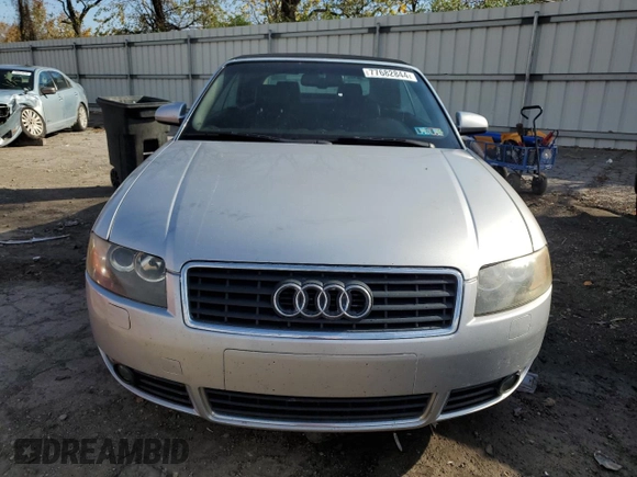 2006 Audi A4 3.0L with VIN WAUDT48H26K001588, listed as a Copart auction lot 77682844 with 126,460 mi miles and Salvage Title. Bid and sale history available at carsss.com. Image 5.