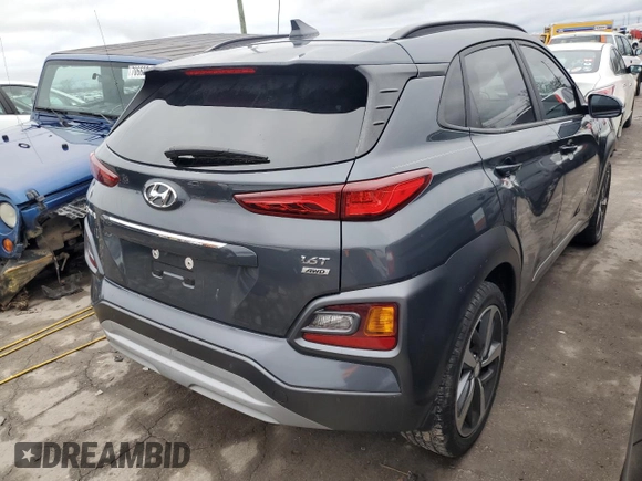 2019 Hyundai Kona Ultimate with VIN KM8K5CA54KU232064, listed as a Copart auction lot 70630912 with 55,121 mi miles. Bid and sale history available at carsss.com. Image 3.